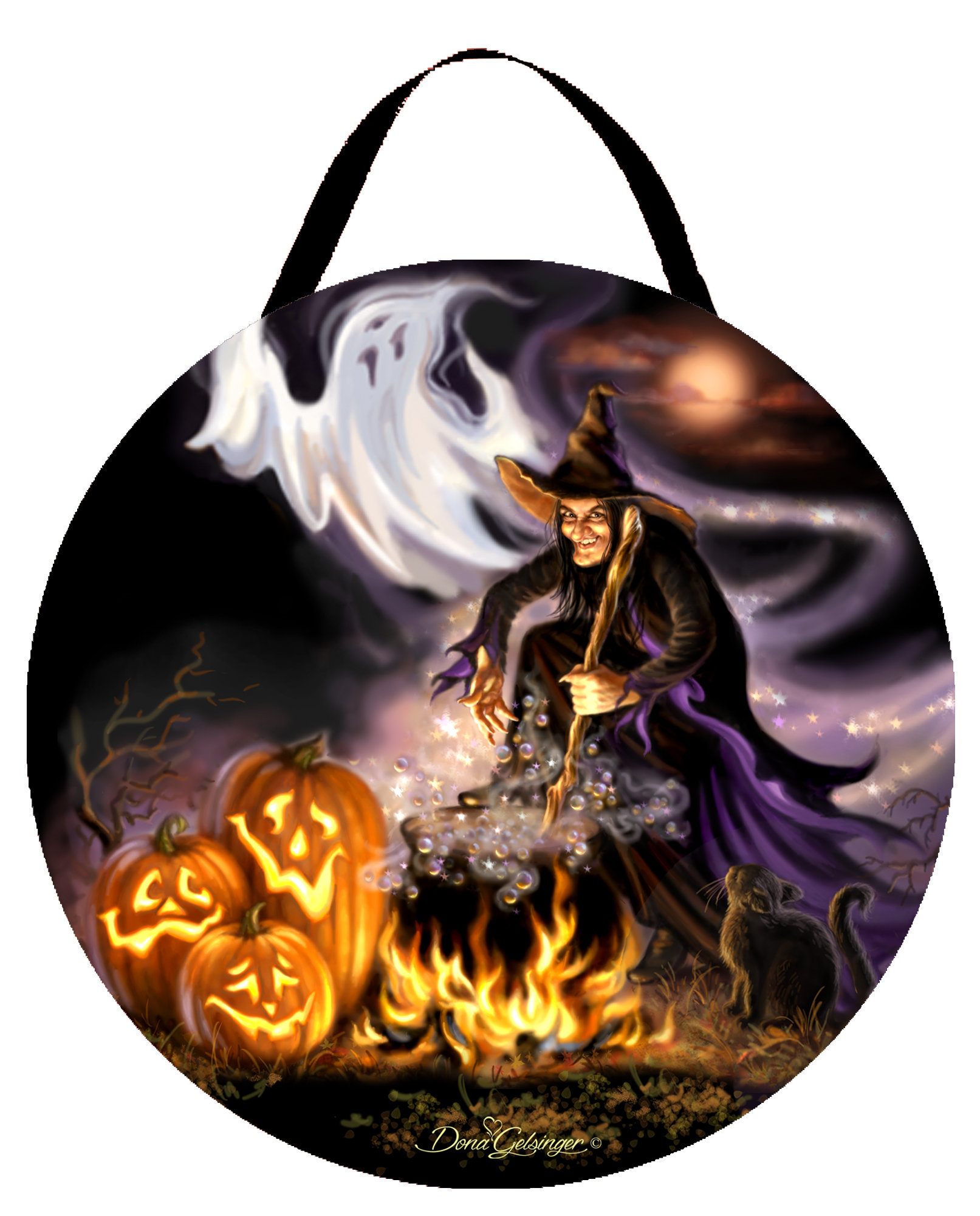 High quality Witch Ornaments - Witch with Cauldron, Clothespin Ornament, Halloween Ornament-j